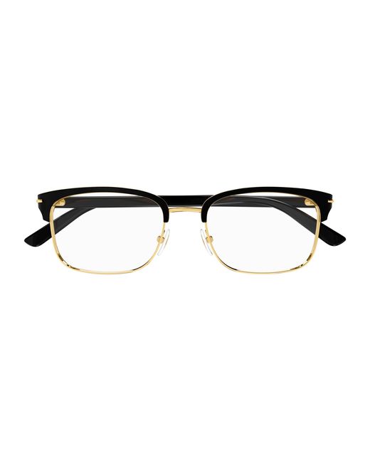 Gucci Black Gg1448O 003 Optical Frames Metal Transparent Squared for men