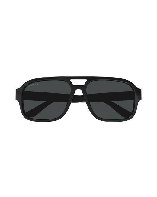 Gucci Black Gg1342S 001 Sunglasses Plastic Pilot for men