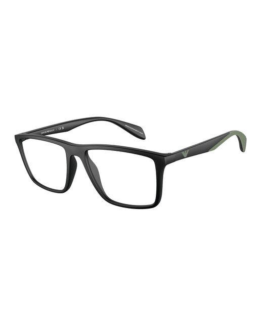 Emporio Armani Black Ea3230 5001 Optical Frames Injected Transparent Pillow Normal for men