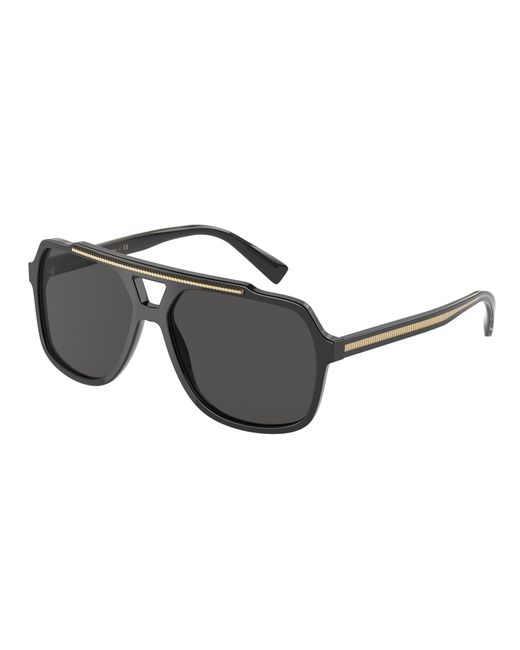 Dolce & Gabbana Black Dg4388 501/87 Sunglasses Plastic Pilot Normal for men