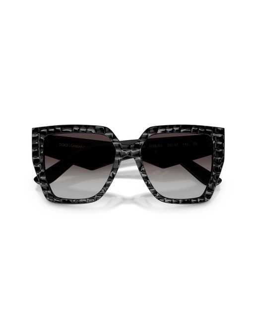 Dolce & Gabbana Black Dg4438 32888G Sunglasses Acetate Squared Normal Shaded