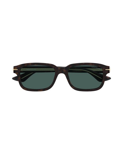 Montblanc Black Mb0436S 002 Sunglasses Acetate Squared for men