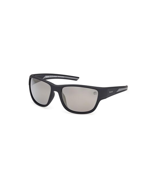 Timberland Black Tb00023 02D Sunglasses Injected Smoke Squared Polarized for men