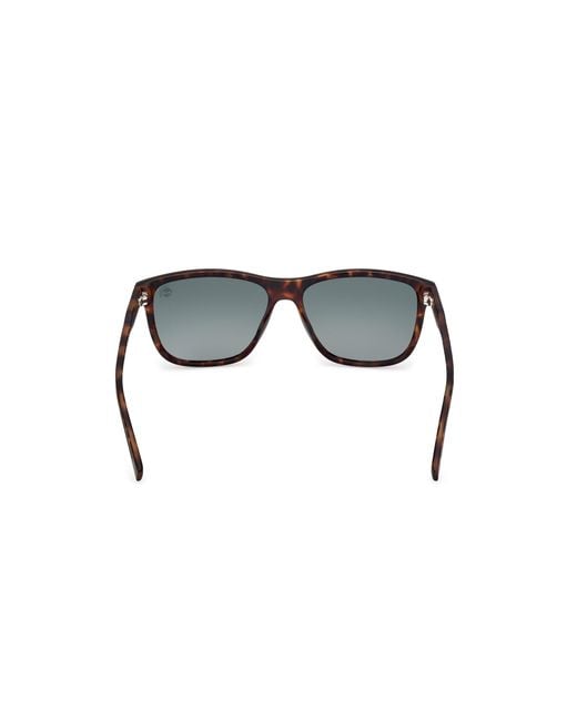 Timberland Black Tb00052-H 52D Sunglasses Injected Smoke Squared Polarized for men