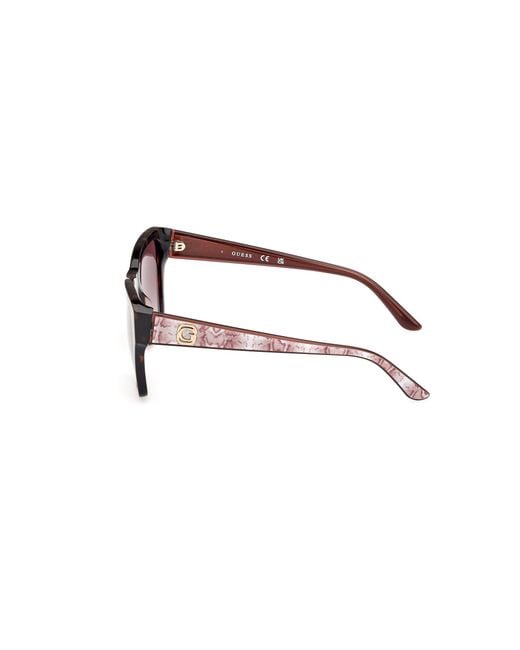 Guess Black Gu00113 52F Sunglasses Acetate Squared Normal Shaded