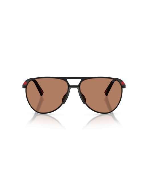 Prada Linea Rossa Black Ps 53Zs Dg020D Sunglasses Metal Pilot Normal for men