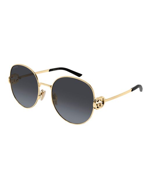 Gucci Black Gg2047S 001 Sunglasses Metal Round