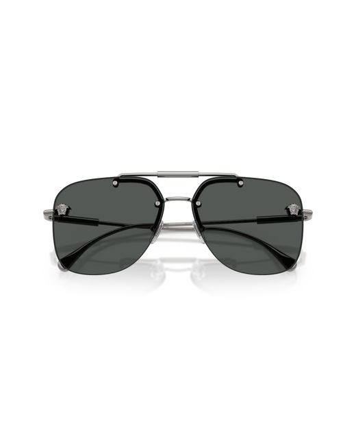 Versace Black Ve2296 100187 Sunglasses Metal Squared Normal