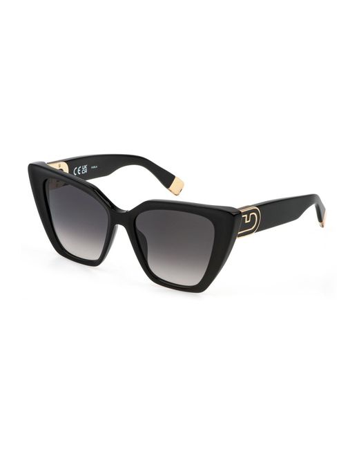 Furla Black Sfu879 0700 Sunglasses Acetate Butterfly Normal Shaded
