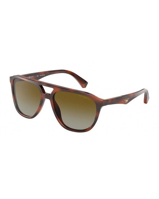 Emporio Armani Black Ea4156 5297T5 Sunglasses Plastic Pilot Polarized Nuanced for men