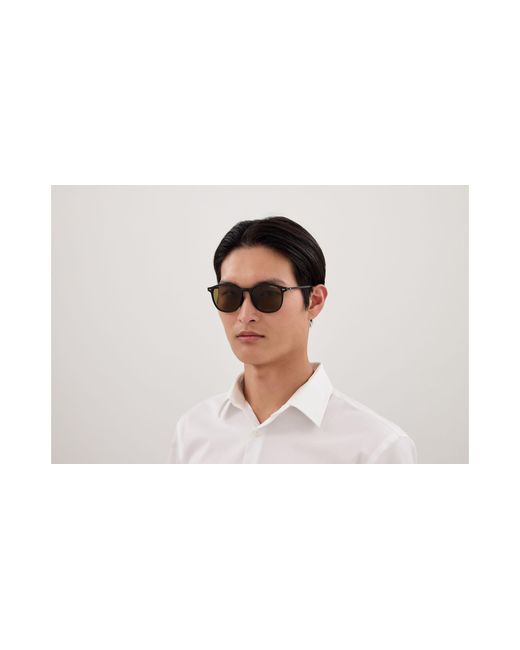 Montblanc Black Mb0454Sa 002 Sunglasses Injected Round for men