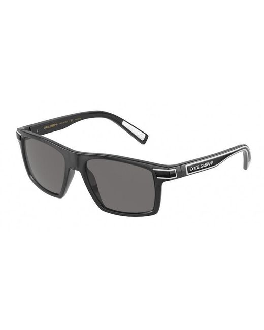 Dolce & Gabbana Black Dg6160 310181 Sunglasses Plastic Dark Squared Polarized for men