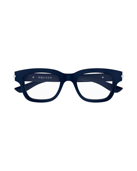 McQueen Black Am0497O 008 Optical Frames Acetate Transparent Squared