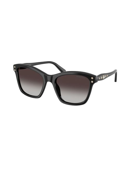 Swarovski Black Sk6063 10018G Sunglasses Acetate Squared Normal Nuanced