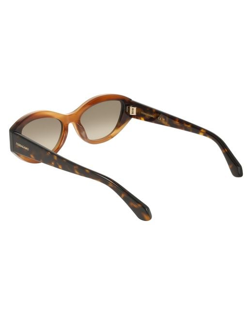 Ferragamo Black Sf2104S 264 Sunglasses Acetate Round Normal