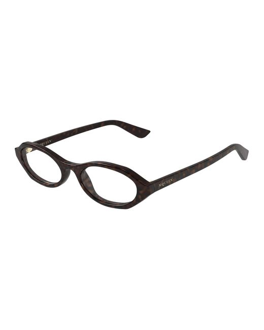 McQueen Black Am0559O 002 Optical Frames Acetate Transparent Round
