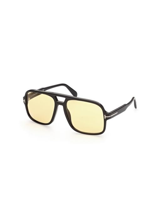 Tom Ford Black Ft0884 Falconer-02 01E Sunglasses Acetate Squared Normal for men