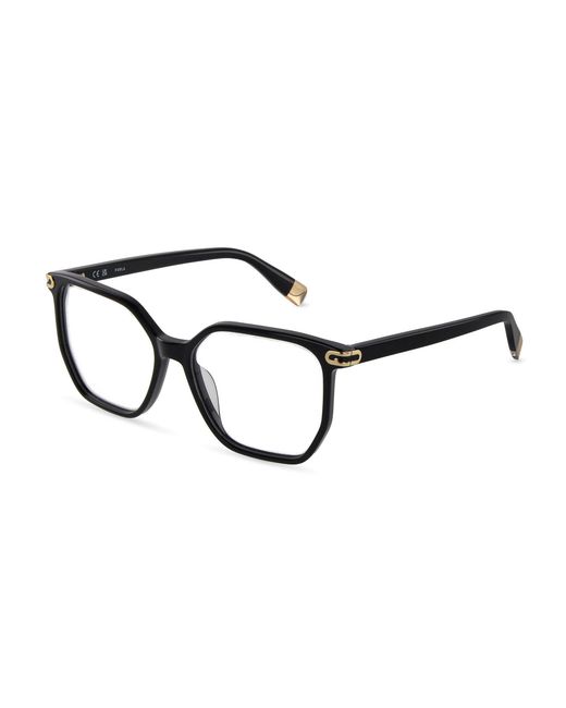 Furla Black Vfua98 700 Optical Frames Acetate Geometric