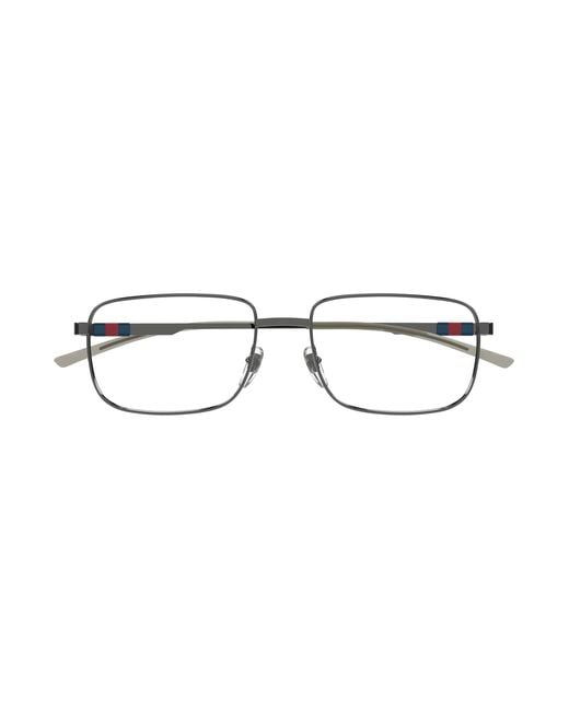 Gucci Black Gg1678O 006 Optical Frames Metal Transparent Squared for men