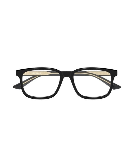 Montblanc Black Mb0452O 003 Optical Frames Acetate Transparent Squared for men