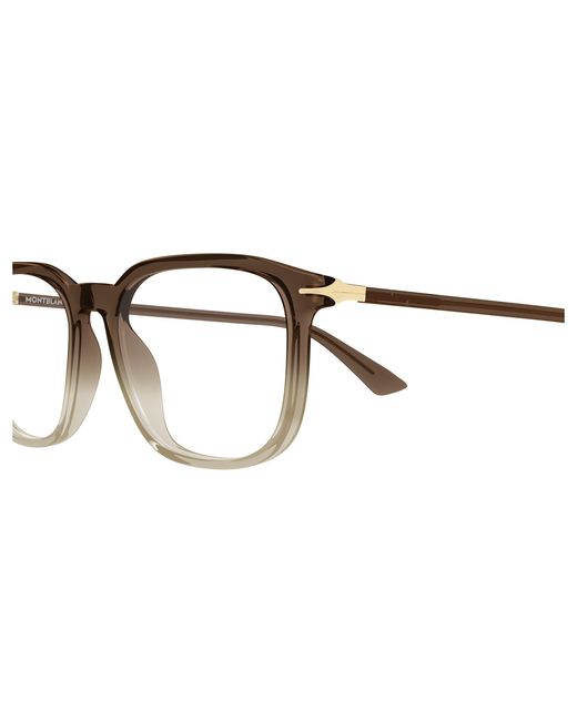 Montblanc Black Mb0438O 005 Optical Frames Acetate Transparent Squared for men