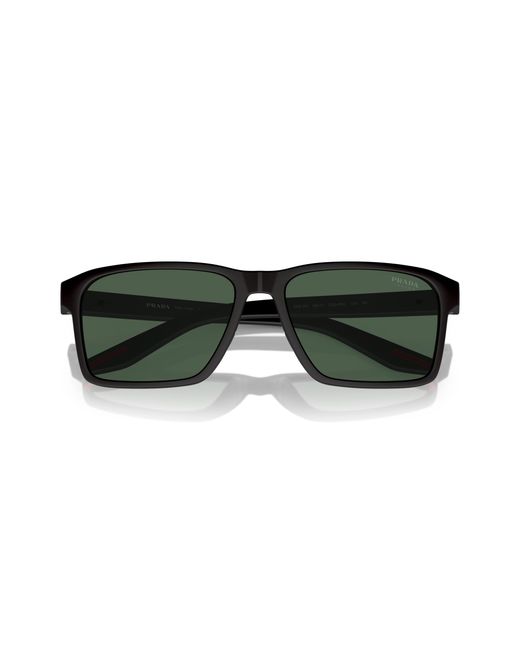 Prada Linea Rossa Green Ps 05Ys Dg006U Sunglasses Injected Squared Normal for men