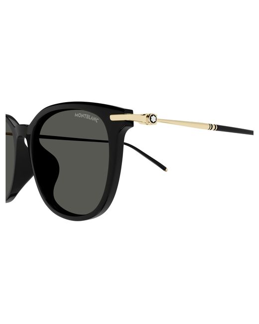 Montblanc Black Mb0416Sa 002 Sunglasses Acetate Squared for men