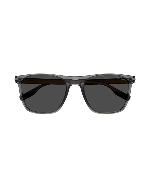 Montblanc Black Mb0248S 004 Sunglasses Acetate Squared Normal for men