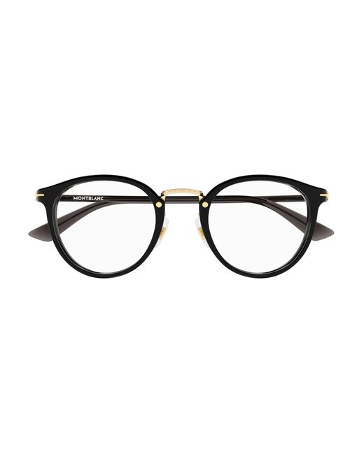 Montblanc Black Mb0406O 001 Optical Frames Acetate Transparent Round for men