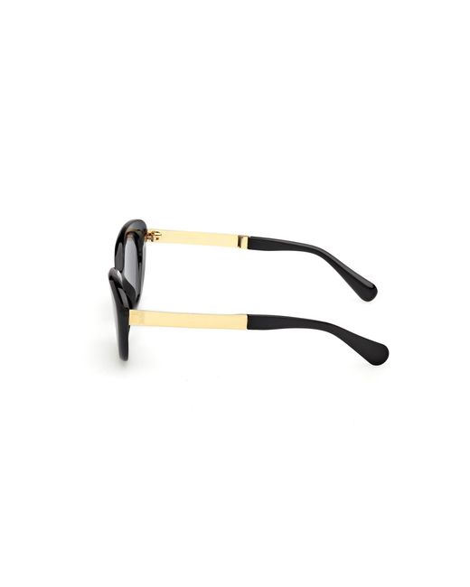 MAX&Co. Black Mo0133 01A Sunglasses Injected Smoke Round Normal