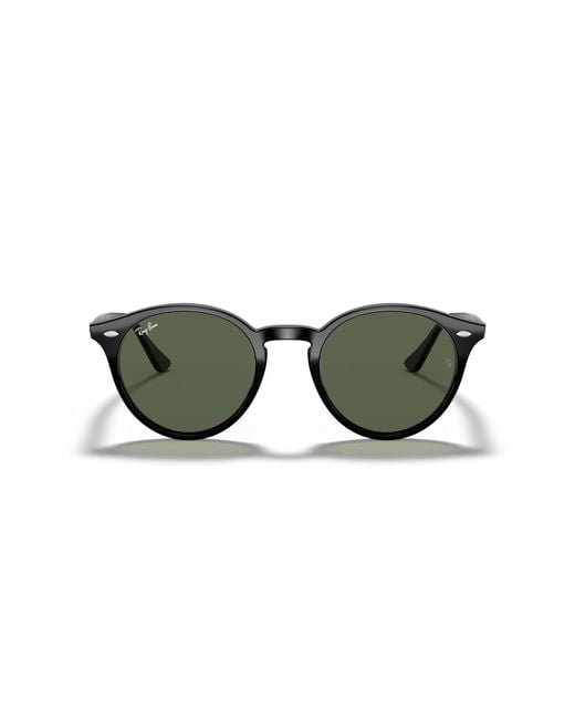 Ray-Ban Rb4380n Blaze Round Sunglasses, Matte Black/green, 37 Mm