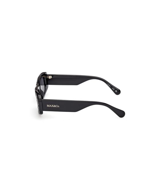 MAX&Co. Black Mo0142 01A Sunglasses Injected Smoke Squared Normal