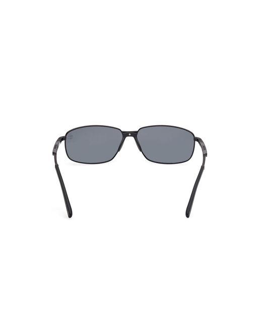 Timberland Black Tb00041 02D Sunglasses Metal Smoke Squared Polarized for men