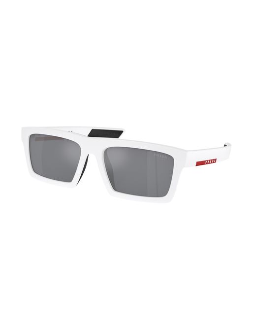 Prada Linea Rossa Black Ps 02Zsu 17S40A Sunglasses Nylon Light Squared Mirrored for men