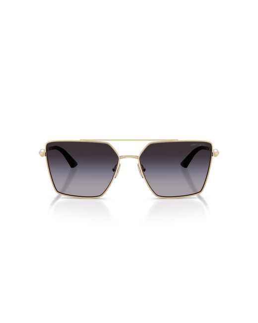 Jimmy Choo Black Jc4016Hb 30068G Sunglasses Metal Squared Normal Shaded