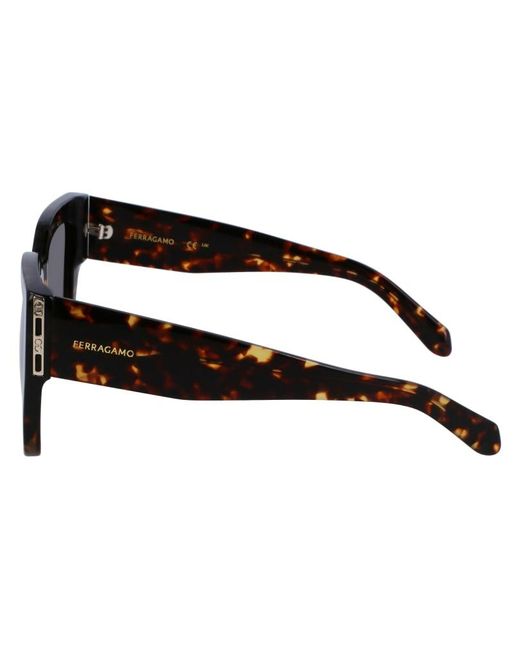 Ferragamo Black Sf1104S 242 Sunglasses Acetate Squared Normal Shaded