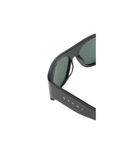 Marni Green 7Lq Uailus Solid Sunglasses Acetate Wraparound