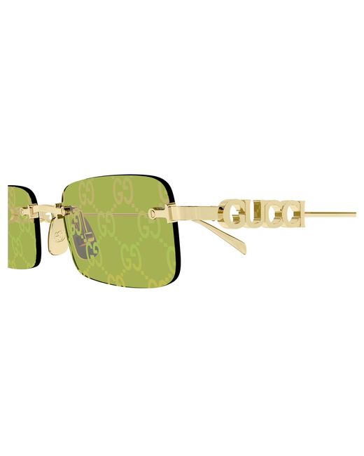 Gucci Black Gg1808S 002 Sunglasses Metal Squared for men