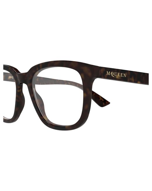 McQueen Black Am0539O 002 Optical Frames Acetate Transparent Squared