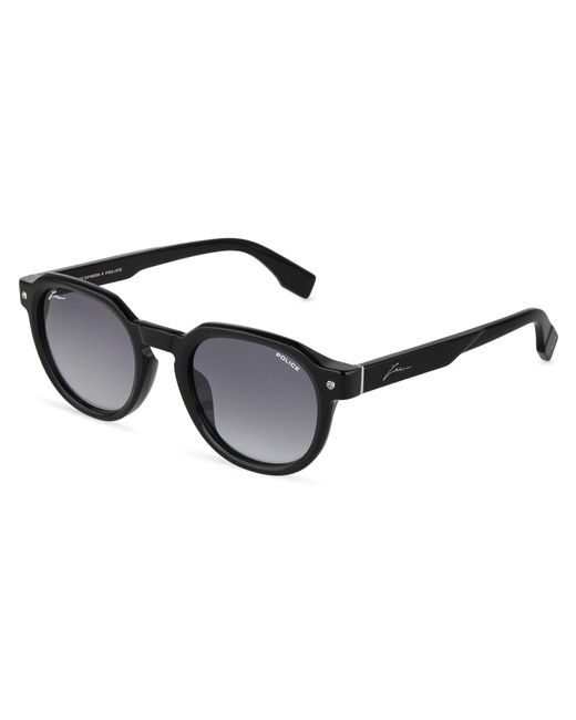 Police Black Splu83 Zac 3 W/A 700F Sunglasses Acetate Smoke Pantos Normal Nuanced for men