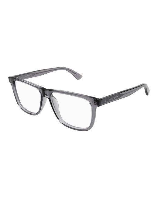 McQueen Black Am0463O 003 Optical Frames Acetate Transparent Pilot for men