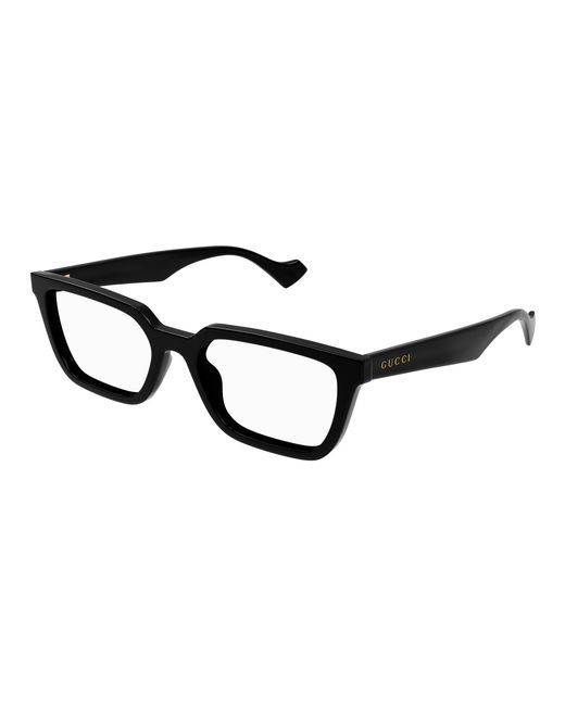 Gucci Black Gg1539O 001 Optical Frames Injected Transparent Squared for men