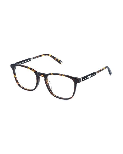 Fila Black Vfia96 Z62Y Optical Frames Acetate Squared for men