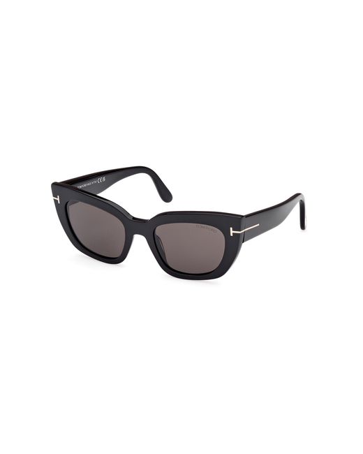 Tom Ford Black Ft1190 Athena 01A Sunglasses Acetate Smoke Cat Eye Normal