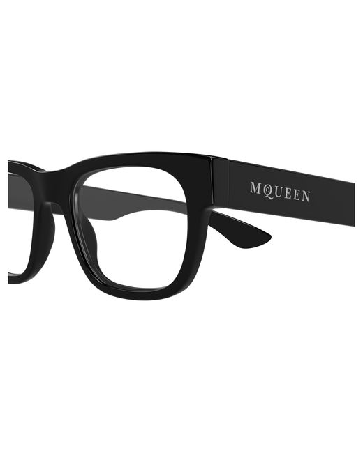 McQueen Black Am0531O 001 Optical Frames Acetate Transparent Squared for men
