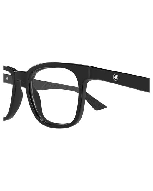 Montblanc Black Mb0434O 002 Optical Frames Injected Transparent Squared for men
