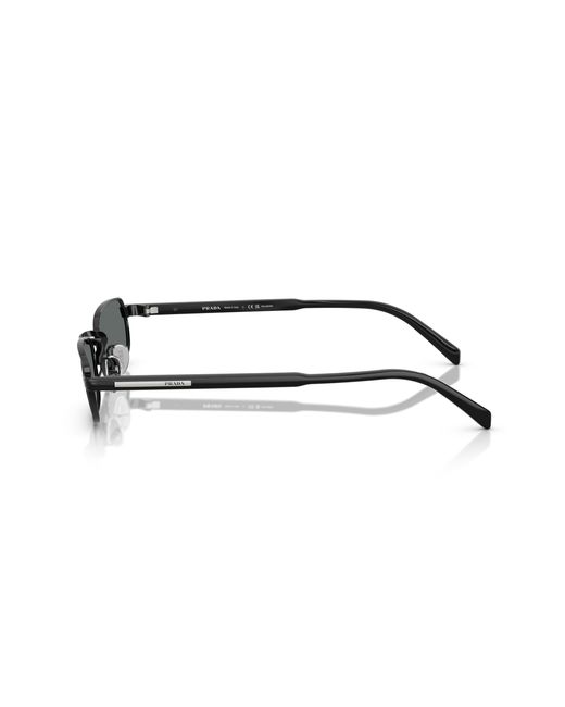 Prada Black Pr B54S 1Ab5Z1 Sunglasses Metal Squared Polarized for men