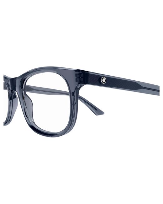 Montblanc Black Mb0385O 010 Optical Frames Acetate Transparent Squared for men