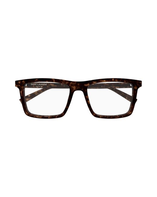 Saint Laurent Black Sl 906 005 Optical Frames Acetate Transparent Squared for men