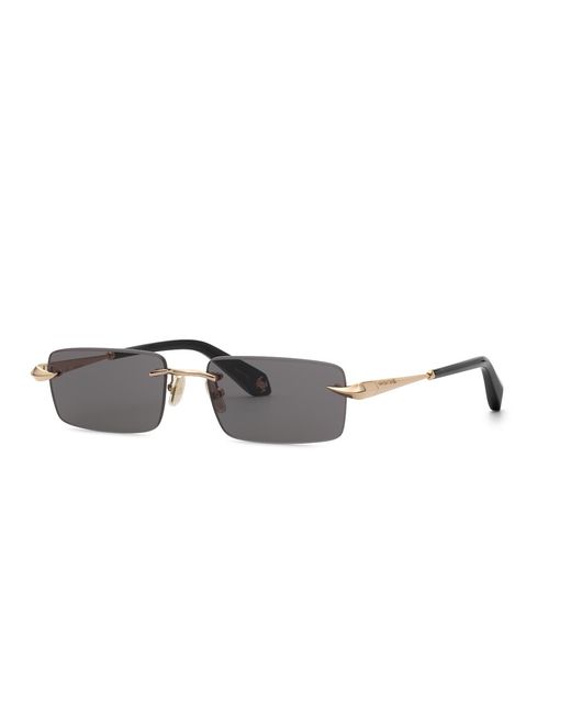 Roberto Cavalli Black Src206M 300 Sunglasses Metal Smoke Squared Normal